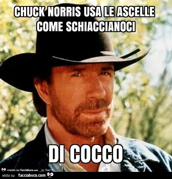 Chuck norris usa le ascelle come schiaccianoci di cocco