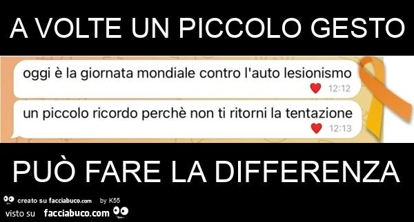 A volte un piccolo gesto può fare la differenza, parliamo dell'autolesionismo