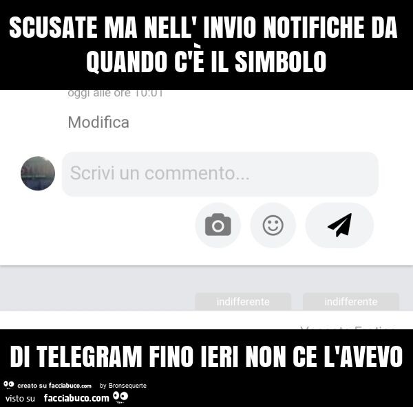 Scusate ma nell' invio notifiche da quando c'è il simbolo di telegram