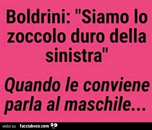 Boldrini: siamo lo zoccolo duro della sinistra. Quando le conviene parla al maschile
