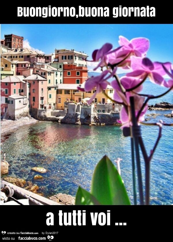 Buongiorno, buona giornata a tutti voi