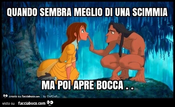 Quando sembra meglio di una scimmia ma poi apre bocca