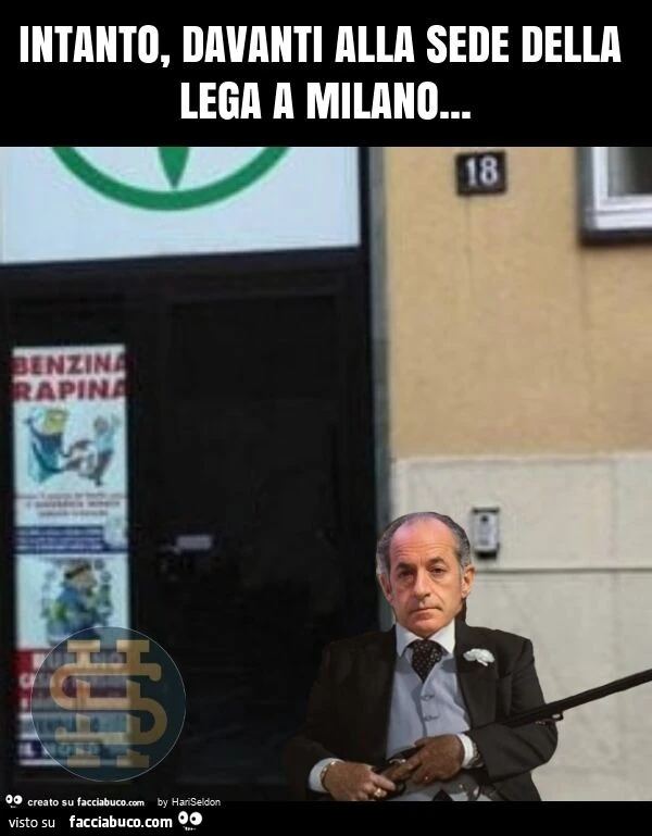 Intanto, davanti alla sede della lega a milano
