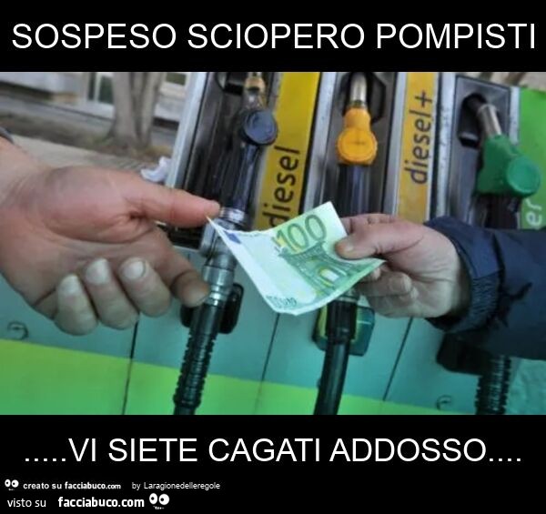Sospeso sciopero pompisti… vi siete cagati addosso