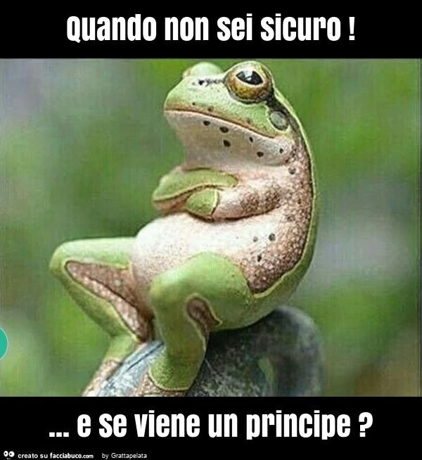 Quando non sei sicuro! &hellip; e se viene un principe?