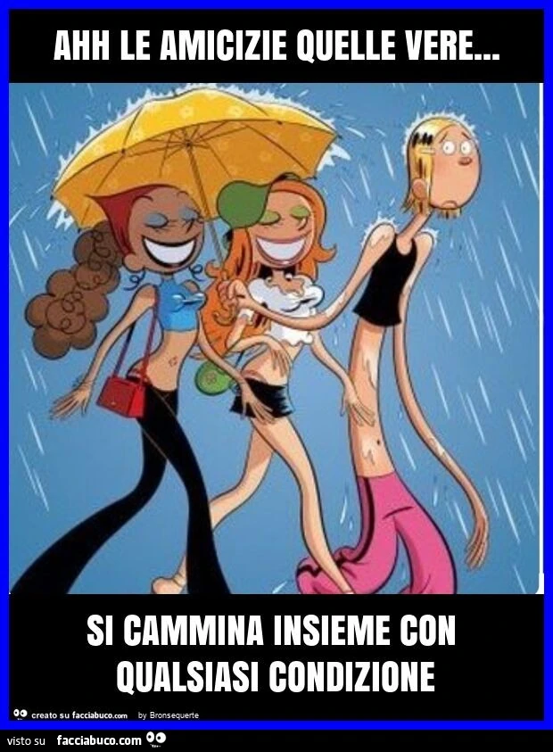Ahh le amicizie quelle vere… si cammina insieme con qualsiasi condizione